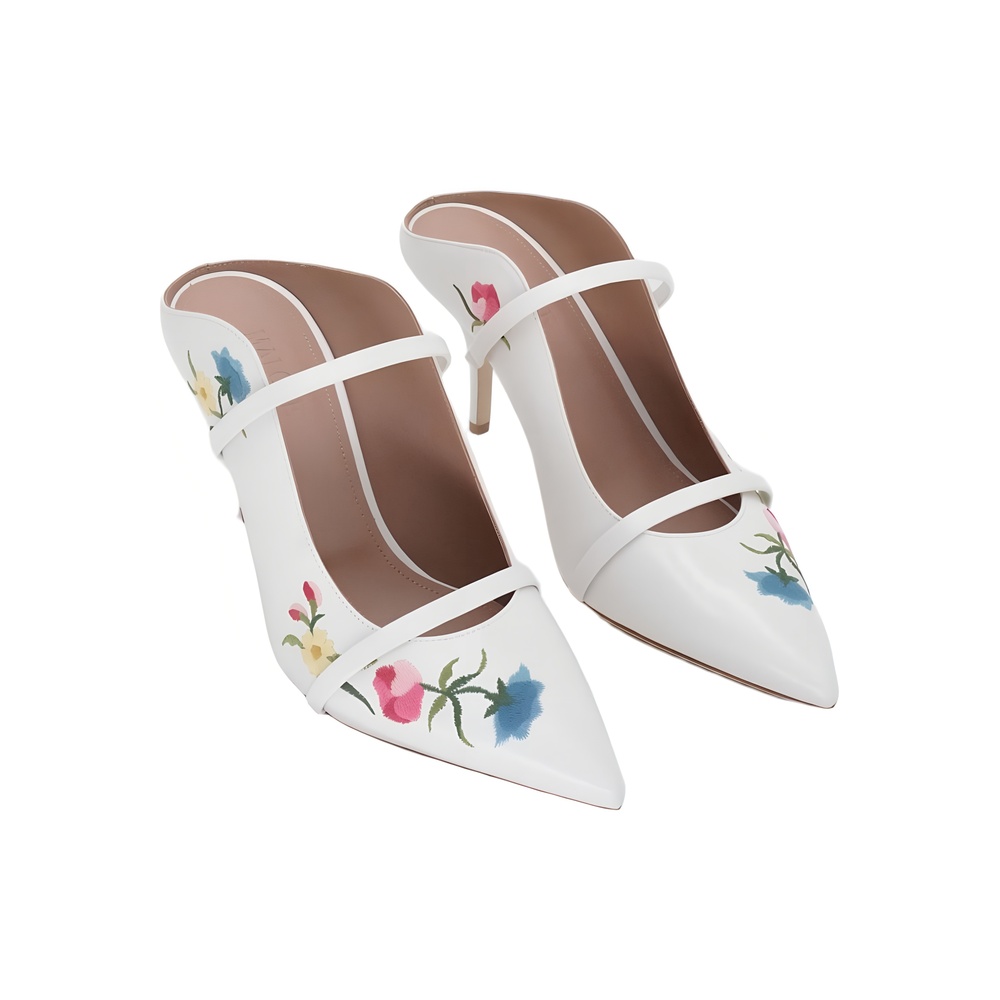 Malone Souliers Maureen Mule Pumps Milk Floral Size 11